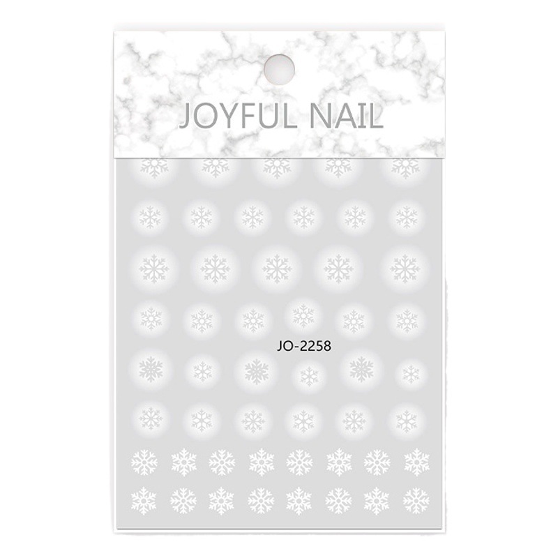Nuevo estilo japonés hueco copo de nieve uñas pegatinas fresco floración blanco copo de nieve uñas pegatinas con calcomanías adhesivas