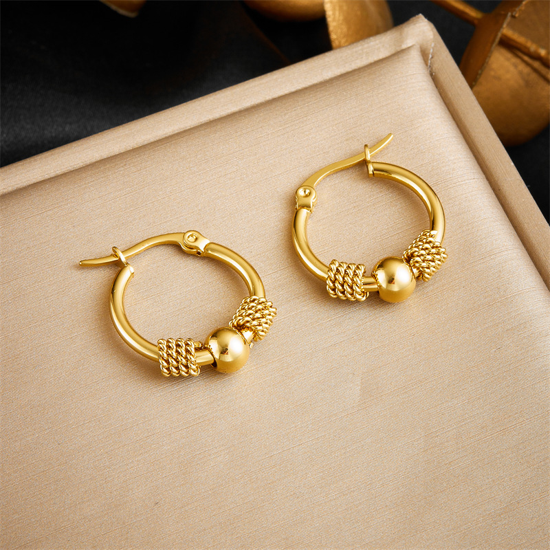 Fashionable retro geometric beads stainless steel