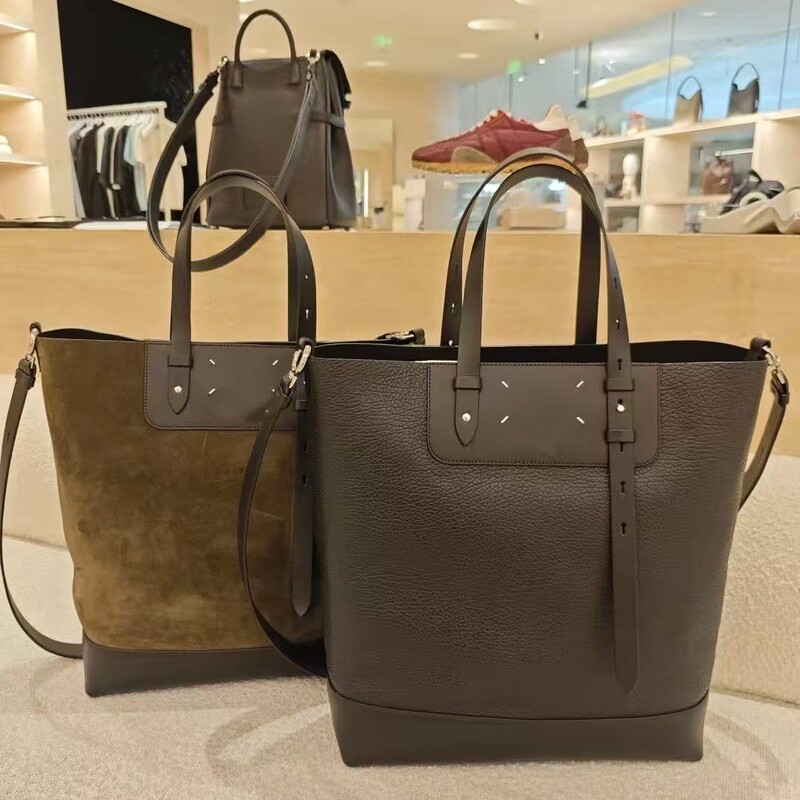 [High Version] 2025 New First-Layer Frosted Cowhide Margiela Handbag European and American Fashion Shoulder Tote Bag