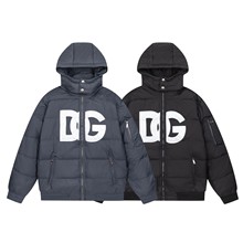 欧美高品质男女秋冬新款 DG帽子可拆卸 羽绒服外套 平替跨境欧货