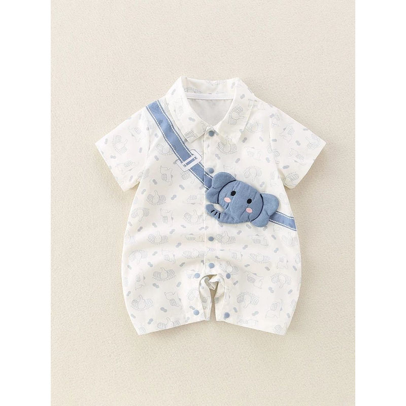 Super Stylish Baby Summer Thin Summer Clothes for Small-Month-Old Boys, Summer Short-Sleeved Shirts, Cute Cartoon Bags
