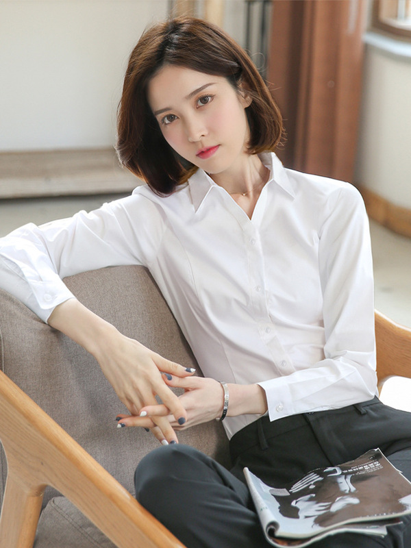 Shufan 竹繊維白シャツ女性のハイエンド長袖 2025 作業服女性のプロフェッショナルシャツ女性|undefined