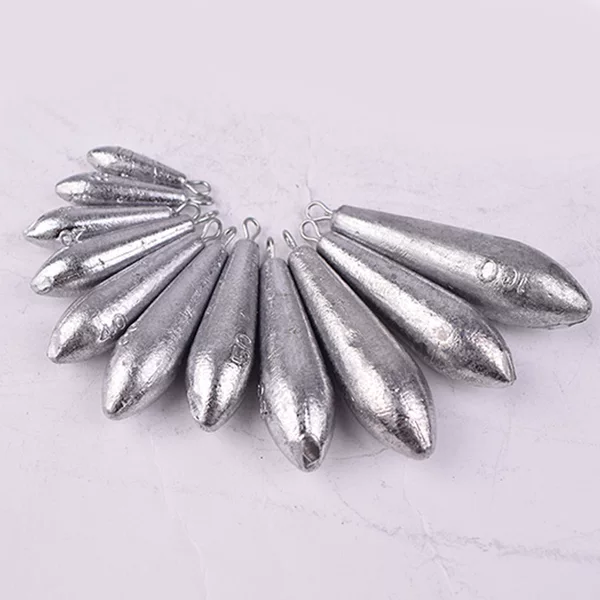 Cross-border wholesale willow leaf lead pendant with ring hook lead lump willow leaf fishing pendant water drop lead pendant foot gram willow leaf-shaped lead pendant