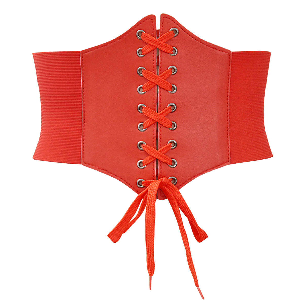 Cinturón de cintura de corte coreano de moda súper ancha de las mujeres de remache con cordones de cintura de plástico en stock fabricante