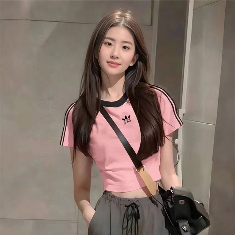 Support Embroidered Clover Pure Cotton Short-Sleeved T-Shirt Women's Summer Casual Hong Kong Style Loose Short Versatile Top Support Embroidered Clover Pure Cotton Short-Sleeved T-Shirt Women's Summer Casual Hong Kong Style Loose Short Versatile Top