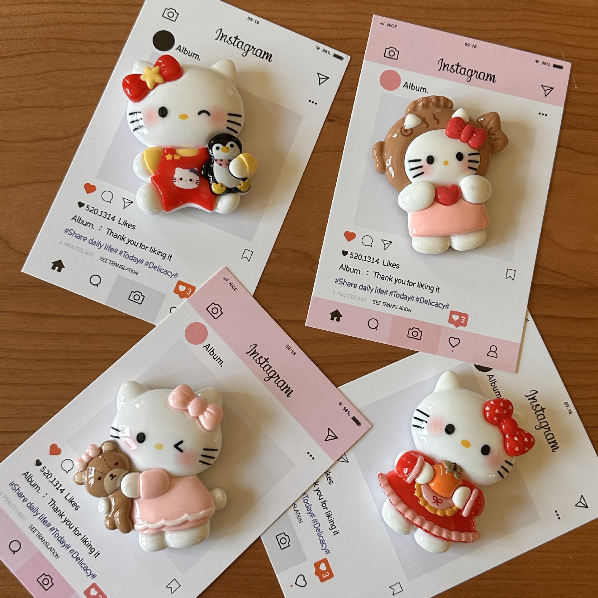 Leave a message and fridge post!  Kitchen Lele ins Cat Magnetic Refrigerator Sticker 3D Three-dimensional Resin Cute Pet Magnetic Sticker Daily
