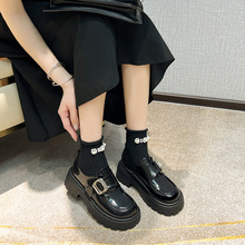 2025年新款浅口轻低乐福鞋英伦风学生单鞋韩版厚底粗跟小皮鞋女