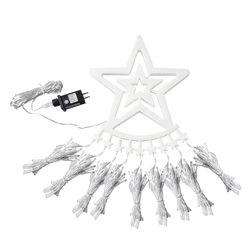 LED estrella de cinco puntas 9 meteoros cola lámpara de cascada al aire libre patio navideño luces decorativas de navidad