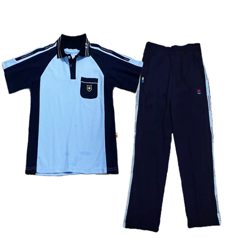 南宁校服中小学夏季蓝色运动校服批发 秋运动装现货一件代发定|undefined