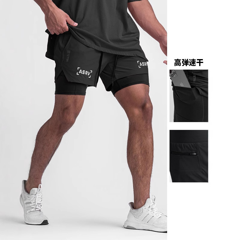 Summer Men's Sports Shorts Outer Wear American-style Anti-glare Double-layer Shorts Men's Multi-pocket Trendy All-match Quick-drying Pants Summer Men's Sports Shorts Outer Wear American-style Anti-glare Double-layer Shorts Men's Multi-pocket Trendy All-match Quick-drying Pants