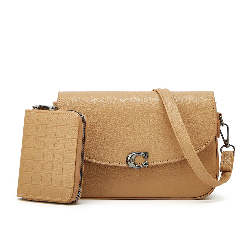 Bolso de mujer 2026 nuevo bolso de cuero suave portátil de hombro, bolso cuadrado simple de gran capacidad