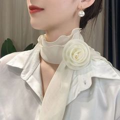 小一多直播間の爆発的なバラのクリップの薄いシルクタオル春夏の日焼け止め気質ファッション