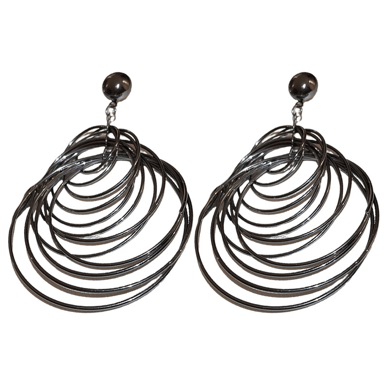 Pendientes de círculo de estilo de metal de moda diseño personalizado de alta calidad pendientes europeos y americanos exagerados elegantes al por mayor