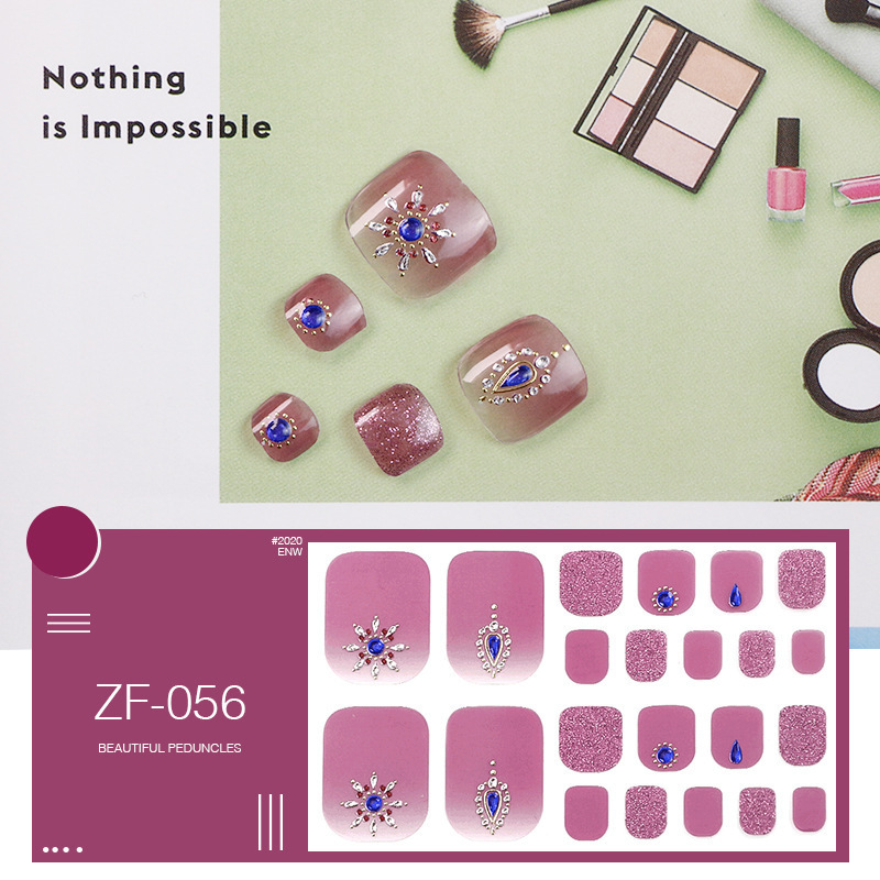 ZF three-dimensional drill toenail stickers new nail art foot stickers craft crystal nail oil film toenail stickers baking-free gel stickers ZF three-dimensional drill toenail stickers new nail art foot stickers craft crystal nail oil film toenail stickers baking-free gel stickers