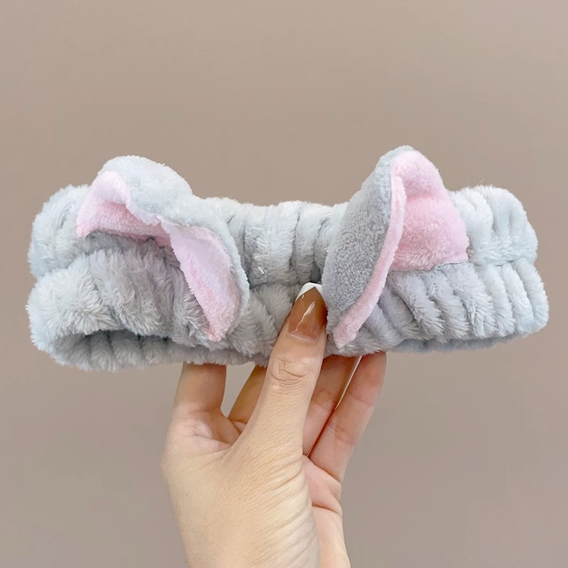 Ciervo blanco mismo estilo oso cara lavado banda de pelo máscara facial especial diadema antideslizante presión banda de pelo todo partido horquilla tocado