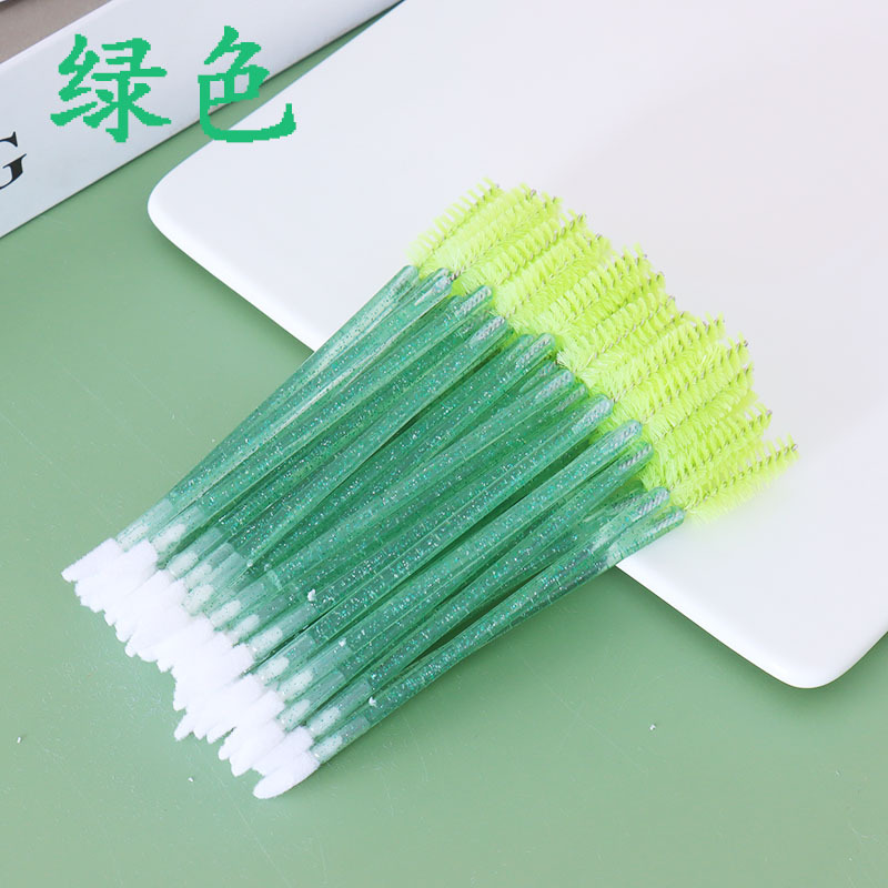 Nuevo doble uso de cepillo de pestañas de doble cabeza 50 juegos de cepillo de pestañas de doble cabeza herramientas portátiles de belleza de cepillo