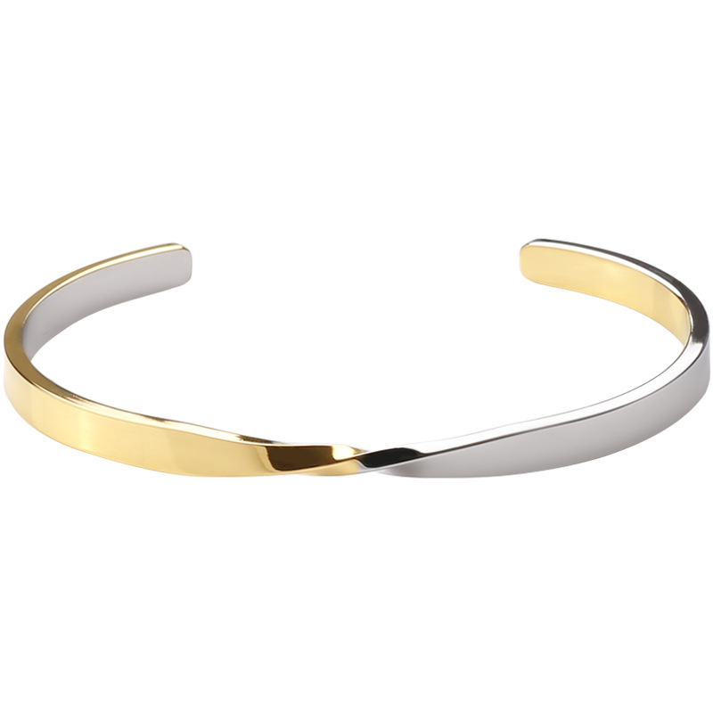 25g Weight Bangle Classification 304 Stainless Steel, Titanium Steel Chain Material Daily Occasion 304 Stainless Steel Material Color Block Pattern All Seasons Season Women's Gender Mixed Metal, Plating Design Streetwear Style Streetwear Color Block 304 Stainless Steel Bangle In Bulk 8