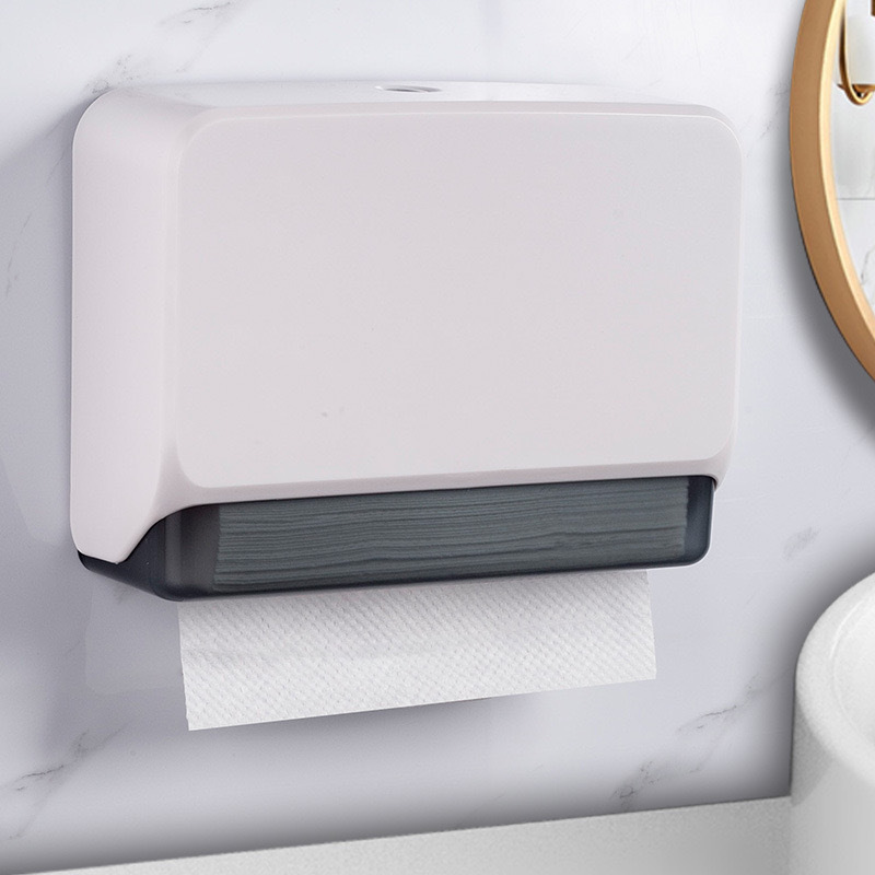 パンチフリーホテルハンドタオルボックス壁掛けバスルームプラスチックペーパータオルボックスハンドドライタオルボックス防水|undefined