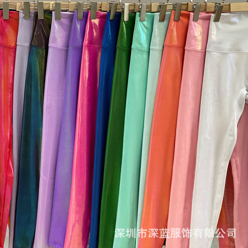 Cross-Border Tiktok Yoga Mindfulness Flow Tiktok Hot-Selling Yoga Glitter Pants Sports Casual Sequin Leggings