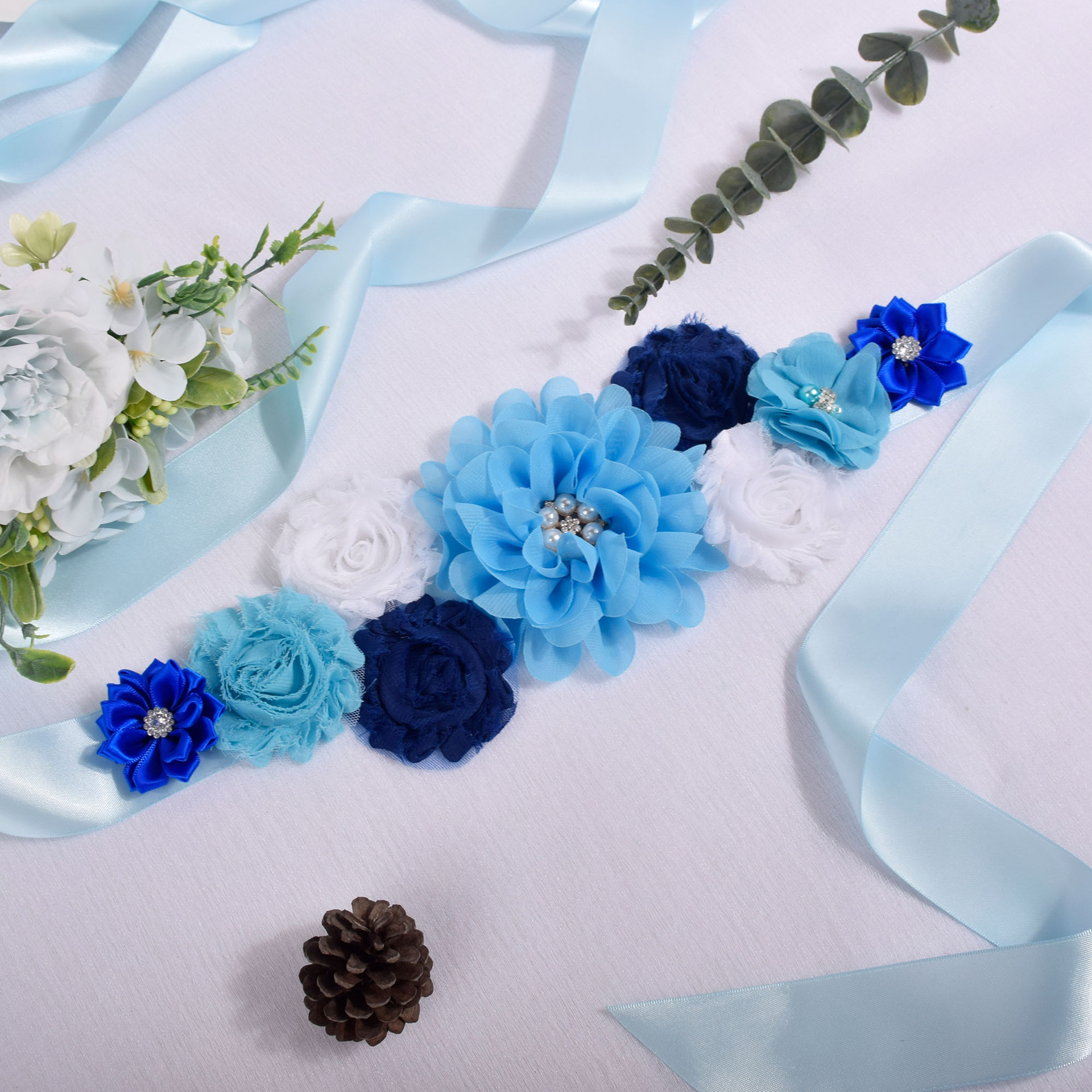 Chiffon Flower Bride Flower Children's Belt Pregnant Women Photo Flower Wedding Dress Waist Cover Amazon Foreign Trade Cross-border Accessories