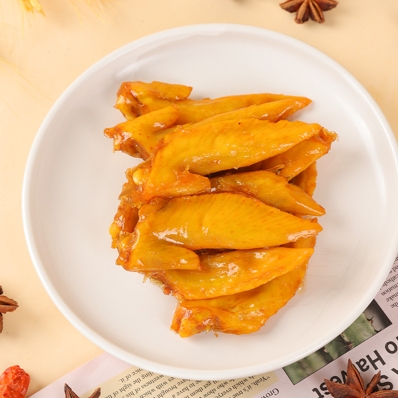 100g multi-flavor chicken wing tips snack, seasoned and cooked poultry meat snacks for students, casual ready-to-eat snacks, wholesale chicken wing tips