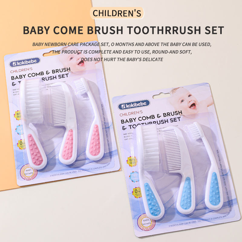 Set de Cepillos de Baño y Cepillo de Dientes Infantil PP Cerdas Suaves para Niños y Bebés