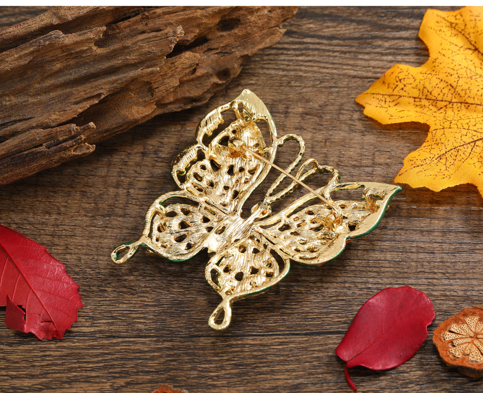 40g Weight Artificial Gemstones Inlay Material Brooches Classification Daily Occasion Alloy Material Butterfly Pattern Unisex Gender Metal Design Korean Style Style Korean Style Pin Butterfly Alloy Metal Artificial Gemstones Unisex Brooches 8