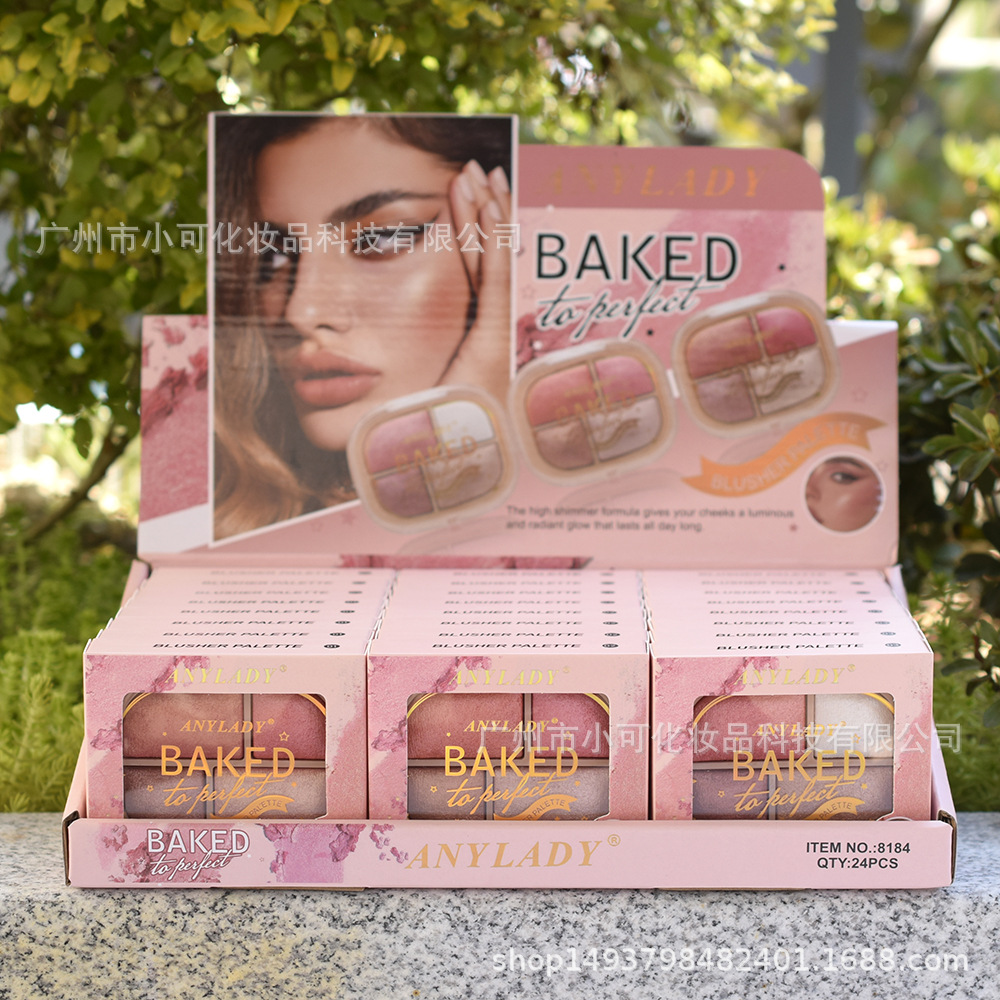 Roasted Blush Roasted Four-color Rouge High-gloss Velvet [ANYLADY] 8184 Cosmetic