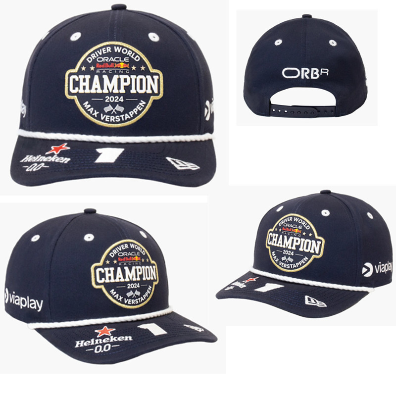 2024 nuevo estilo transfronterizo negro techo duro Red Bull League fan gorra de béisbol sombreado protector solar hombres y mujeres estilo bordado de moda