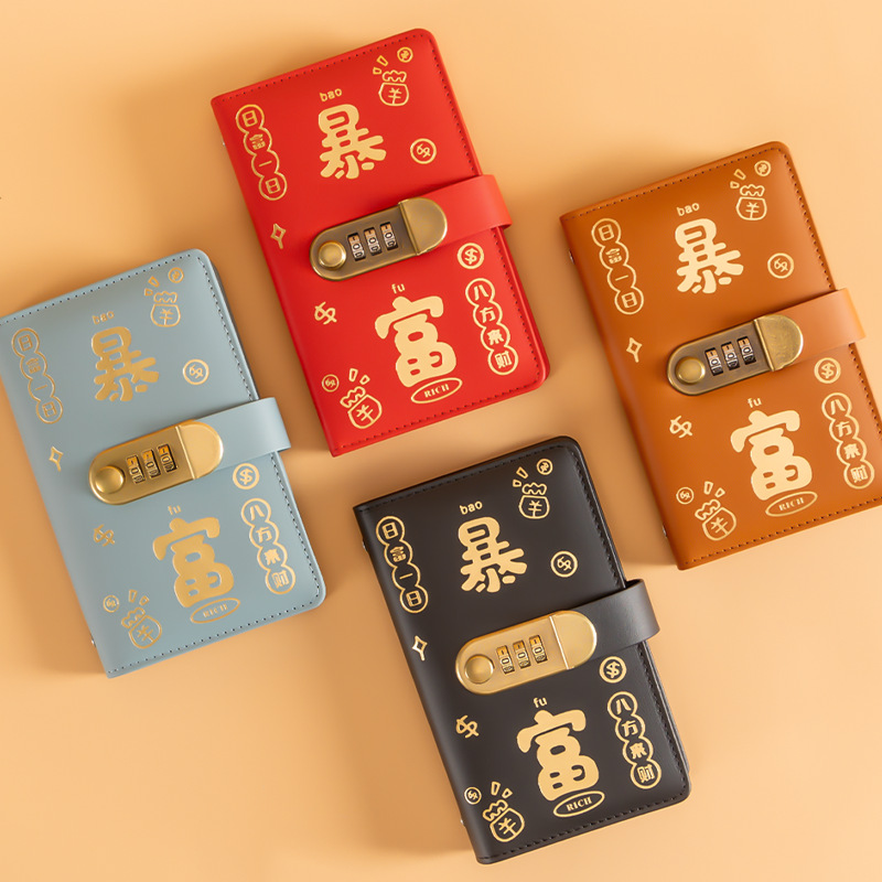 (2개) 2025년 부자가 되는  번호 잠금 현금 저축 책 현금 보관 가방 대용량 저축 돈 클립 인터넷 유명인 금융 책