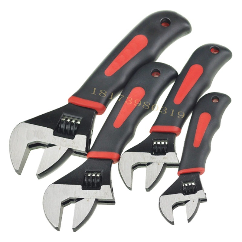 Llave ajustable de mango corto de 6 pulgadas con mango de goma, llave multifuncional que se puede utilizar como juego de mangos, tablero flexible, herramientas de hardware, boca viva