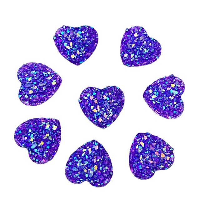 AB amor corazón mineral de cristal racimo melocotón corazón pendientes ropa DIY accesorios de decoración de resina ventas directas de la fábrica