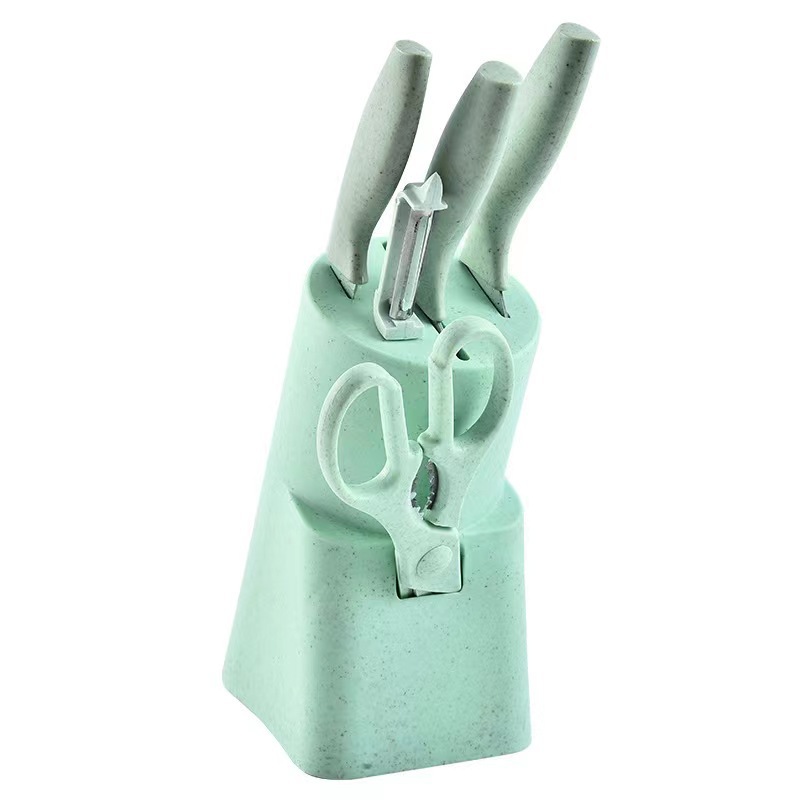 밀 짚 6 개 세트 그린