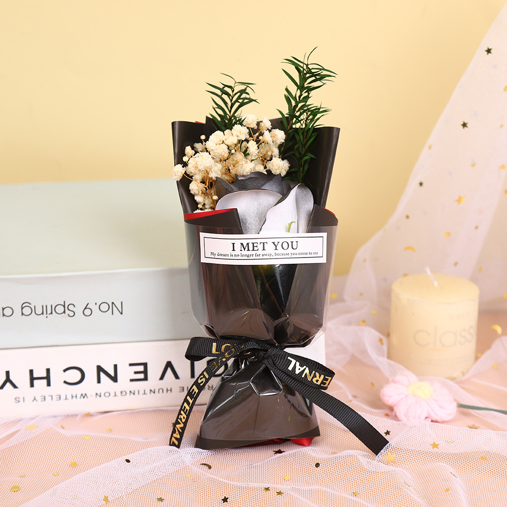 520 Día de San Valentín creativo estrella seca rosa flor de jabón mini ramo de flores exquisito regalo de acompañante al por mayor