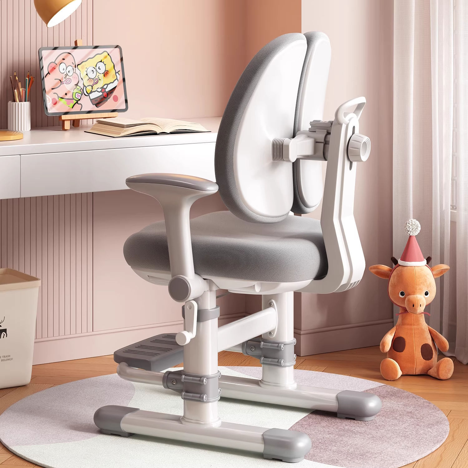 Children's Learning Chair, Primary and Secondary School Student Writing Chair, Automatic Backrest, Adjustable Lift Chair, Student-Specific Backrest Seat