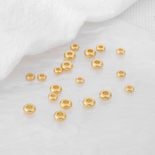 18k包金保色配件/隔片3mm/4mm隔珠diy饰品配件散珠50颗一份