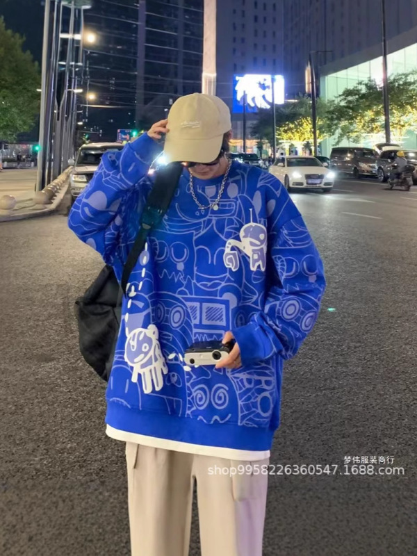 ユーススウェットシャツメンズ3D春秋スタイルボーイズハンサム長袖Tシャツ大きい子供メンズラウンドネックシャンウェイ快適で多用途|undefined