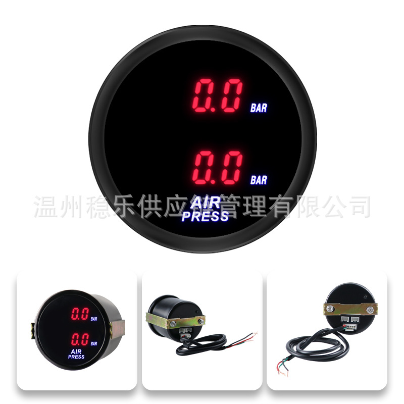 Dual Display Air Pressure Gauge 52mm Npt1/8 Pneumatic Shock Absorber Pressure Gauge Car Air Tank Pressure Gauge