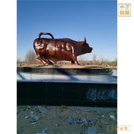 大华尔街牛摆件厂价 广场华尔街铜牛图片 大型铜牛制造厂家报价