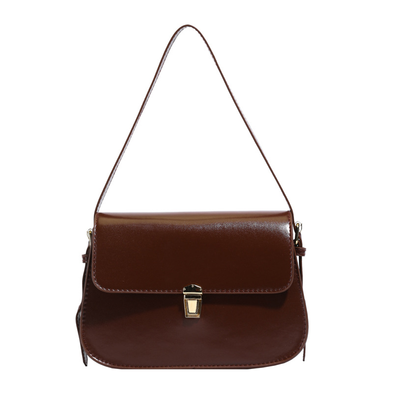 2025 nuevo retro simple bolso de color sólido bolso de hombro de textura de mujer coreana bolso de moda brazo bolso de personalidad