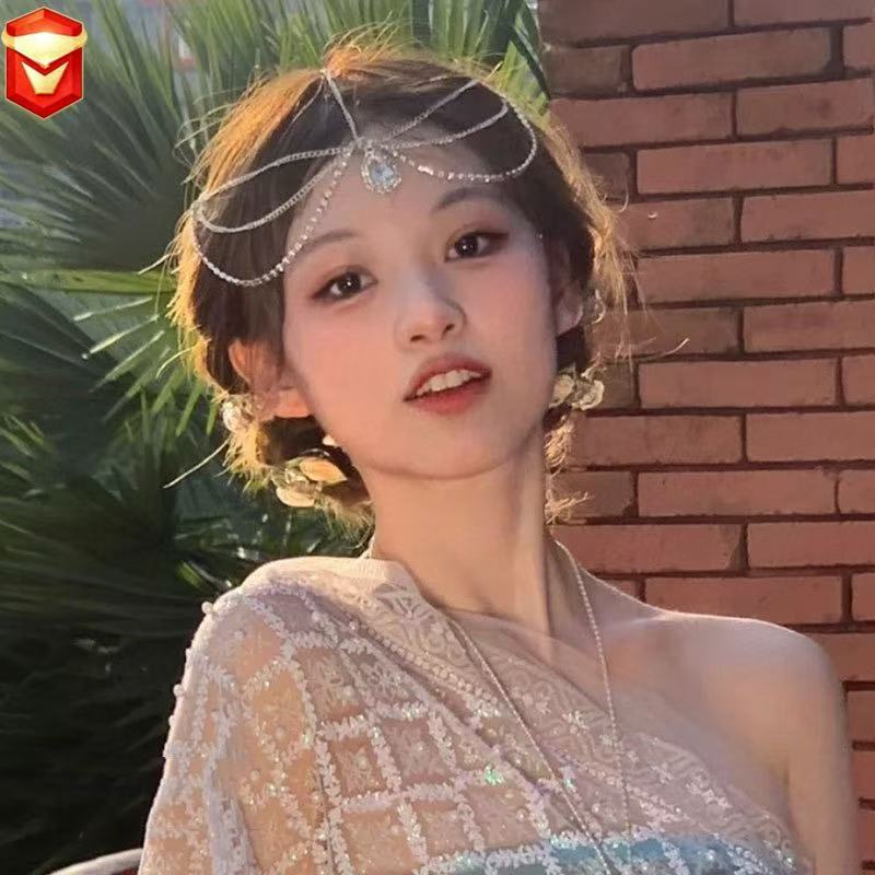 Hot-Selling Exotic Style Fairy-Like Tassel Forehead Ornament, Internet Celebrity Style Honey Hair Accessory, Headpiece Accessory, Ancient Style Eyebrow Pendant