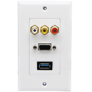 Usbrca Charging Vga Data Video Information Panel Panel Free Soldering Audio Wall Socket Multimedia