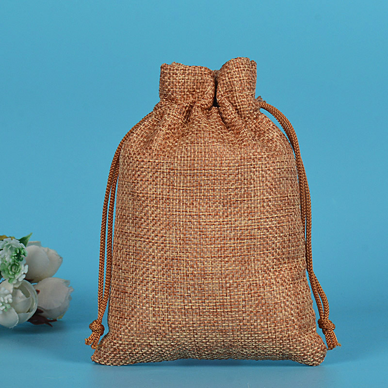 льняная сумка 7*9 см; нейлоновая веревка цвета хаки