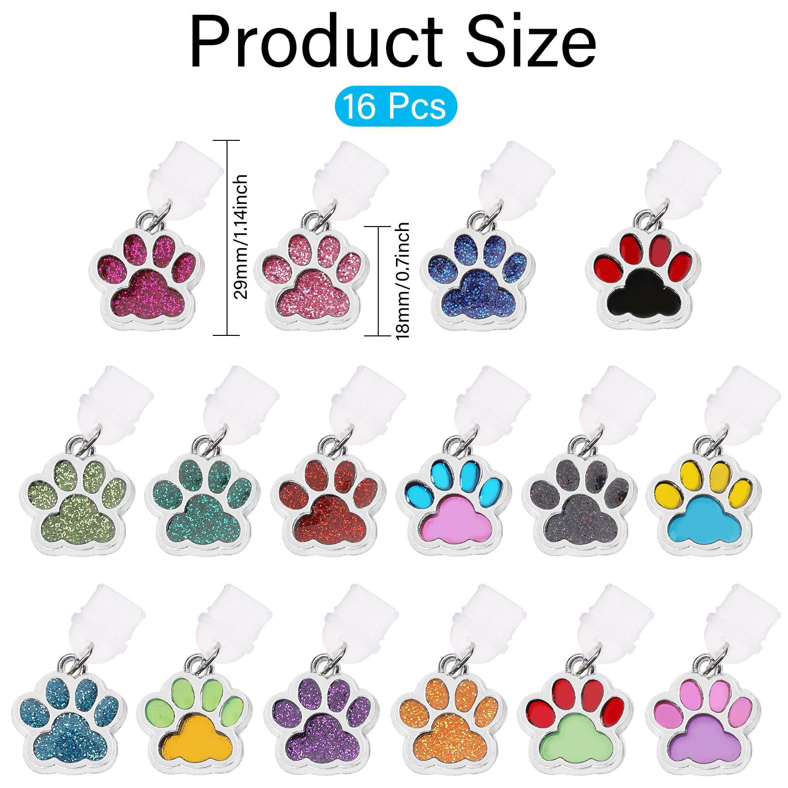 16 kombinasyon USB-C toz fişleri Kawaii Toz Fişi Charm, emaye kedi pençesi yeni stil