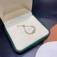 Кольцо Akoya с цепочкой из бисера Treasure, супер ретро кольцо с детским дыханием, выполнено из серебряной цепочки S925 по всей поверхности.