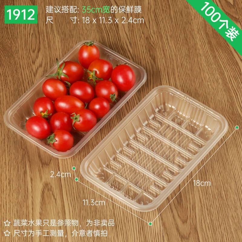 Plato desechable, caja de embalaje de verduras y frutas, bandeja fresca, caja de embalaje de alimentos para patos asados rectangulares, envío gratuito