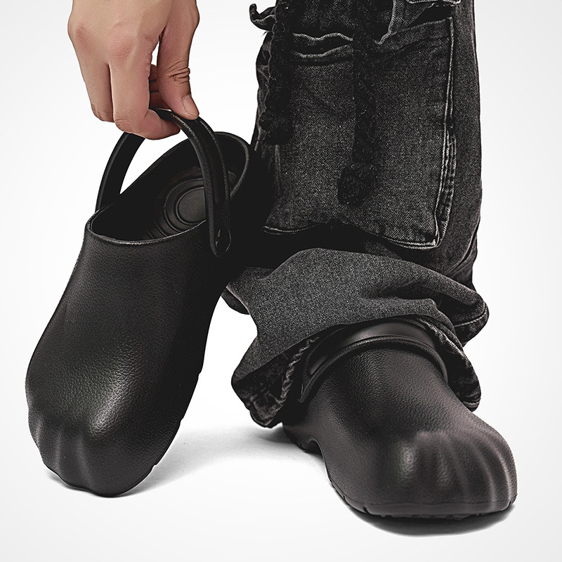Cross-Border Solid Color Five-Finger Hole Shoes Without Holes Simple Baotou Coconut Slippers Men's Summer Casual Outdoor Beach Sandals