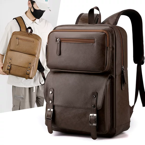 Men's backpack casual simple business travel large capacity backpack waterproof computer bag College student schoolbag