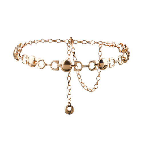 Creative exaggerated waist chain European and American cross-border jewelry hip-hop punk metal chain women's geometric personality retro body chain