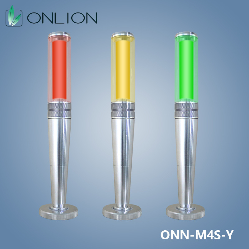 ORNE 3 색 경고등 M4S-Y 아크릴 라이트 가이드 칼럼 단층 3 색 조명 표시기 알루미늄 합금 소재